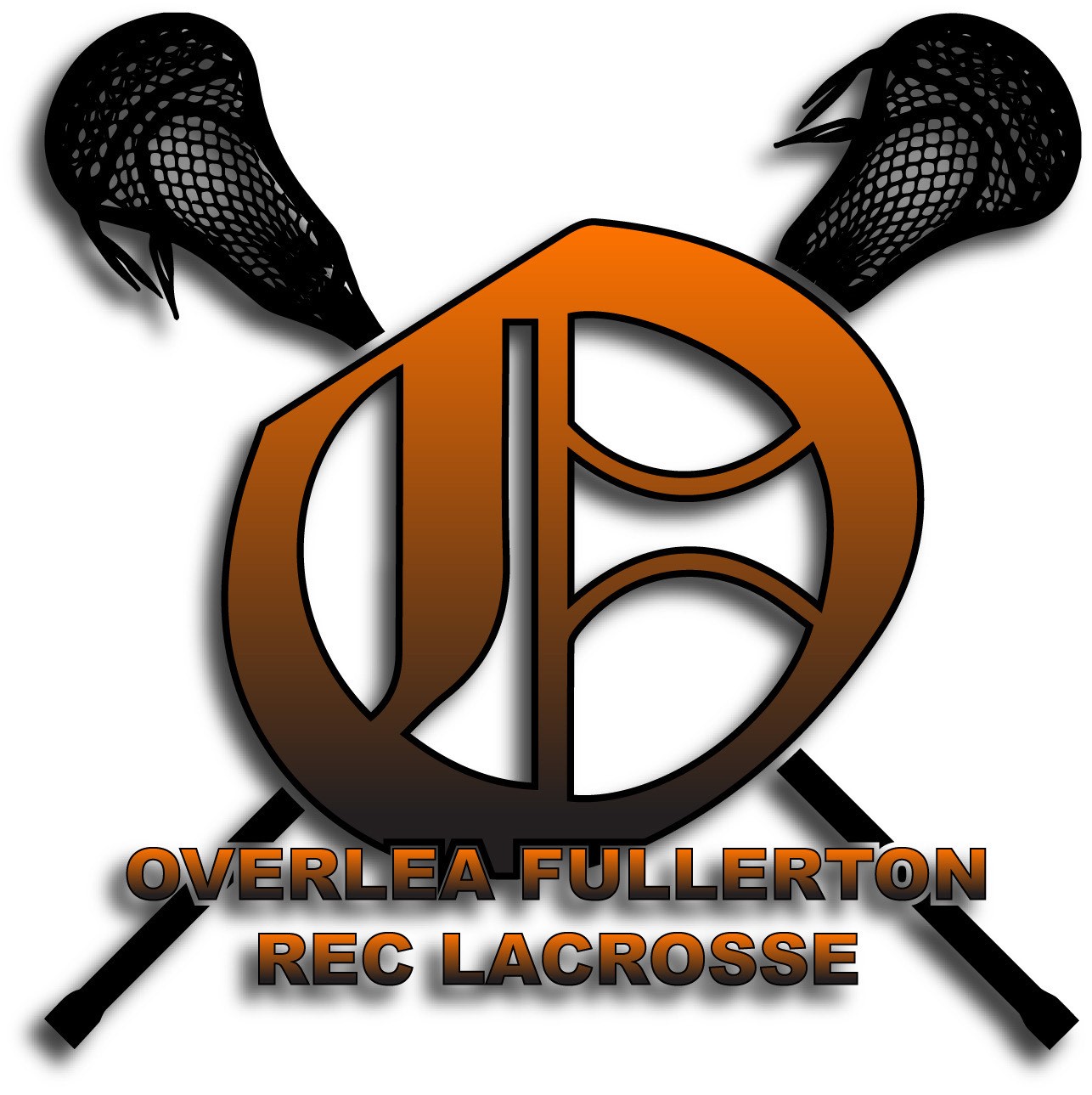 OFRC Orange O Logo with Lacrosse Sticks